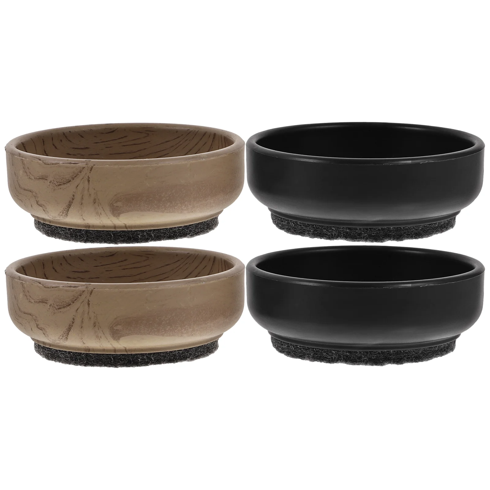 

4 Pcs Wood Grain Foot Pads Furniture Leg Coasters Stopper Compact Cups Felt Soundproofing Feet Household Table