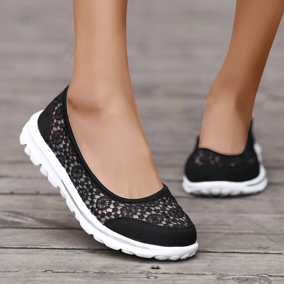 Women Breathable Lightweight Lace Up Sport Shoes
