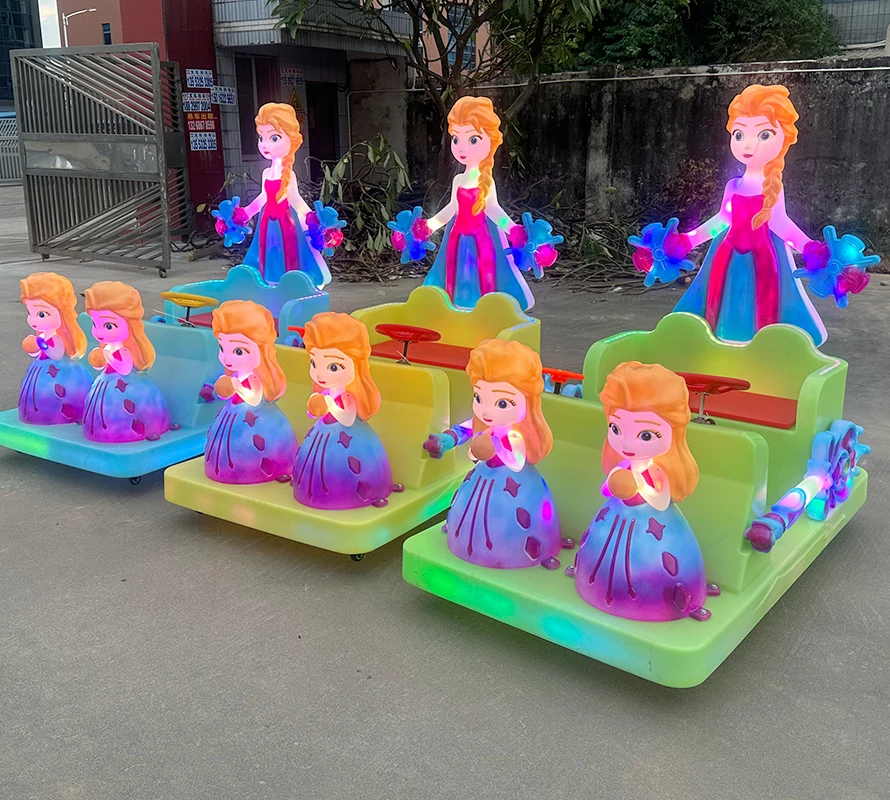 battery operated outdoor amusement cars kids indoor rides children electric dodgem luminous Elsa bumper car for sale