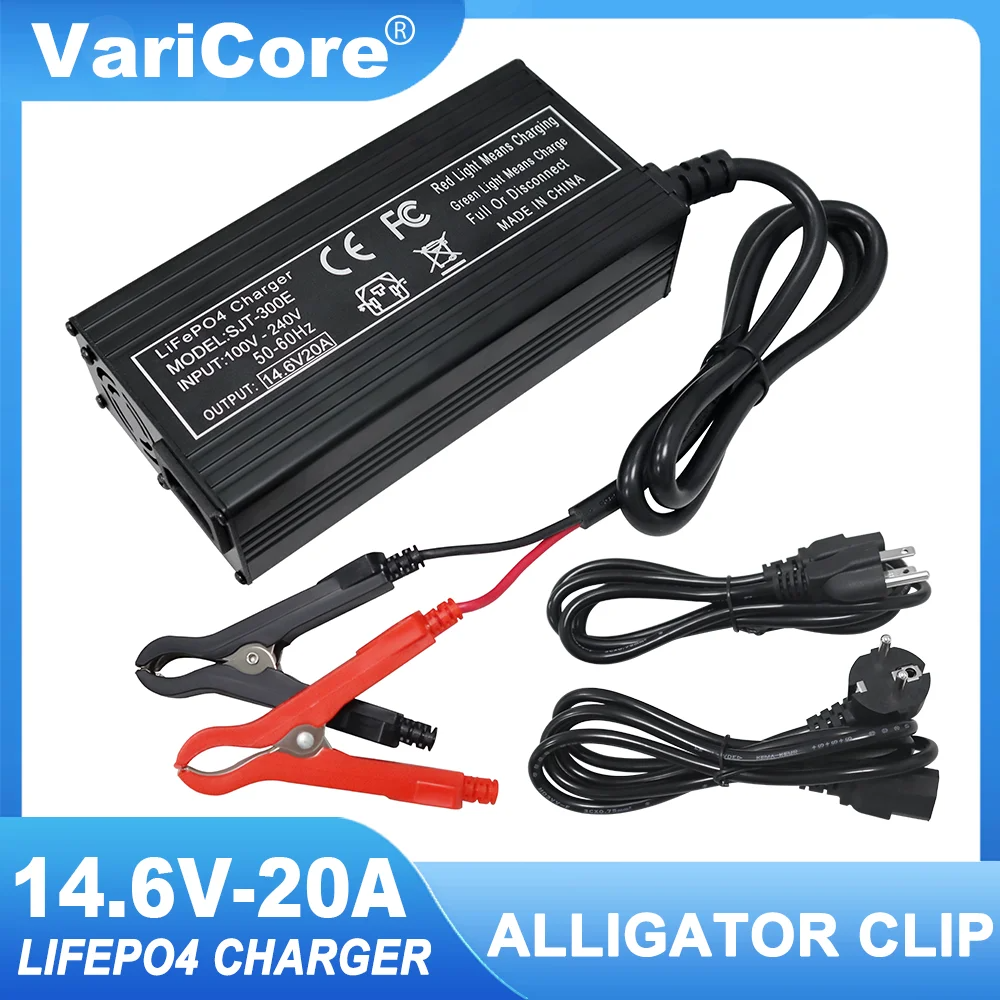 VariCore 14.6V 20A /10A Smart Lifepo4 Battery Charger 110-220V 4S 12V High Power Charger For Lithium iron Phosphate Battery Pack