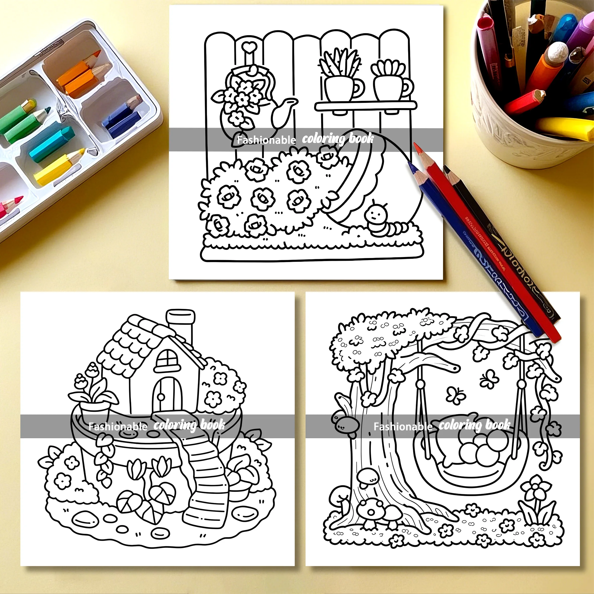 LITTLE GARDEN Bold-easy Patterns Coloring Book for Adults Cute Drawing Book Perfect Gift for Party and Birthday 4