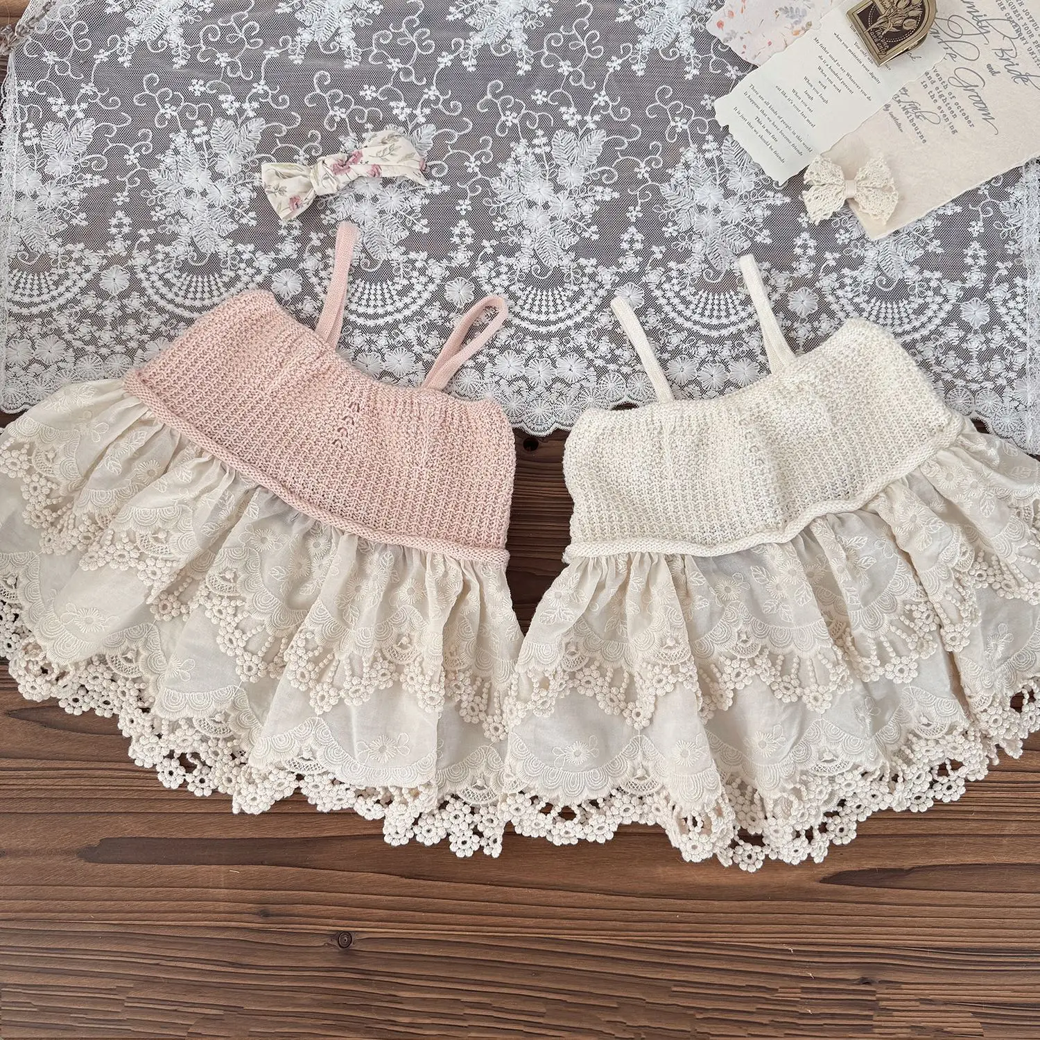 Girls Knit Lace Ruffle Vest Camisole Tops