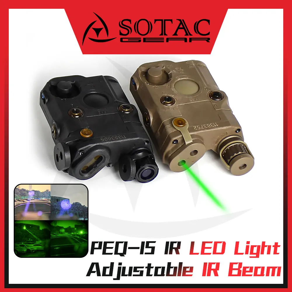 sotac peq15 ポリマー樹脂製 赤レーザー、LED、IR SOTAC PEQ-15 IR Laser Sight & VIS Red Laser & LED White