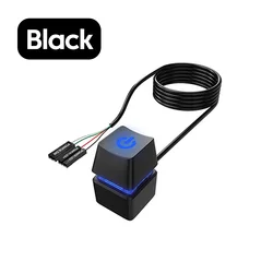 Vibrant LED Desktop Power Switch with 1.8m Extension Cable - 1.8m (Black)