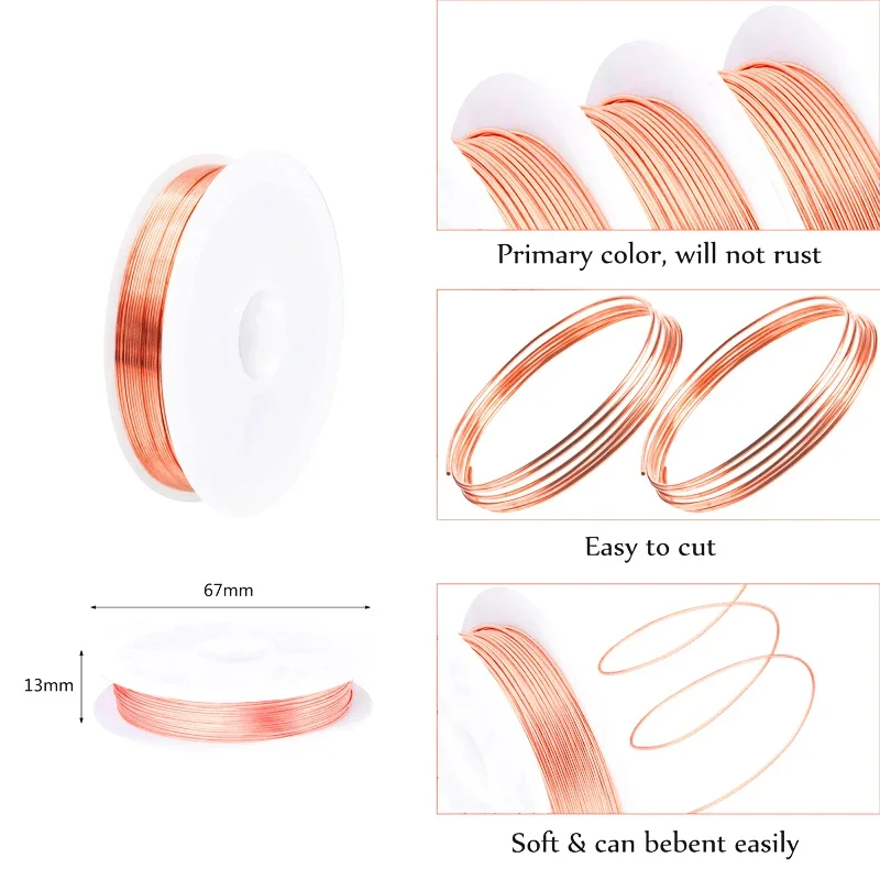 Enameled Coppers Magnet Wire 0.06mm-1.2mm 3-1Rolls Winding Coil Cable Lacquered Coppers Wire 10-100 Meters Length