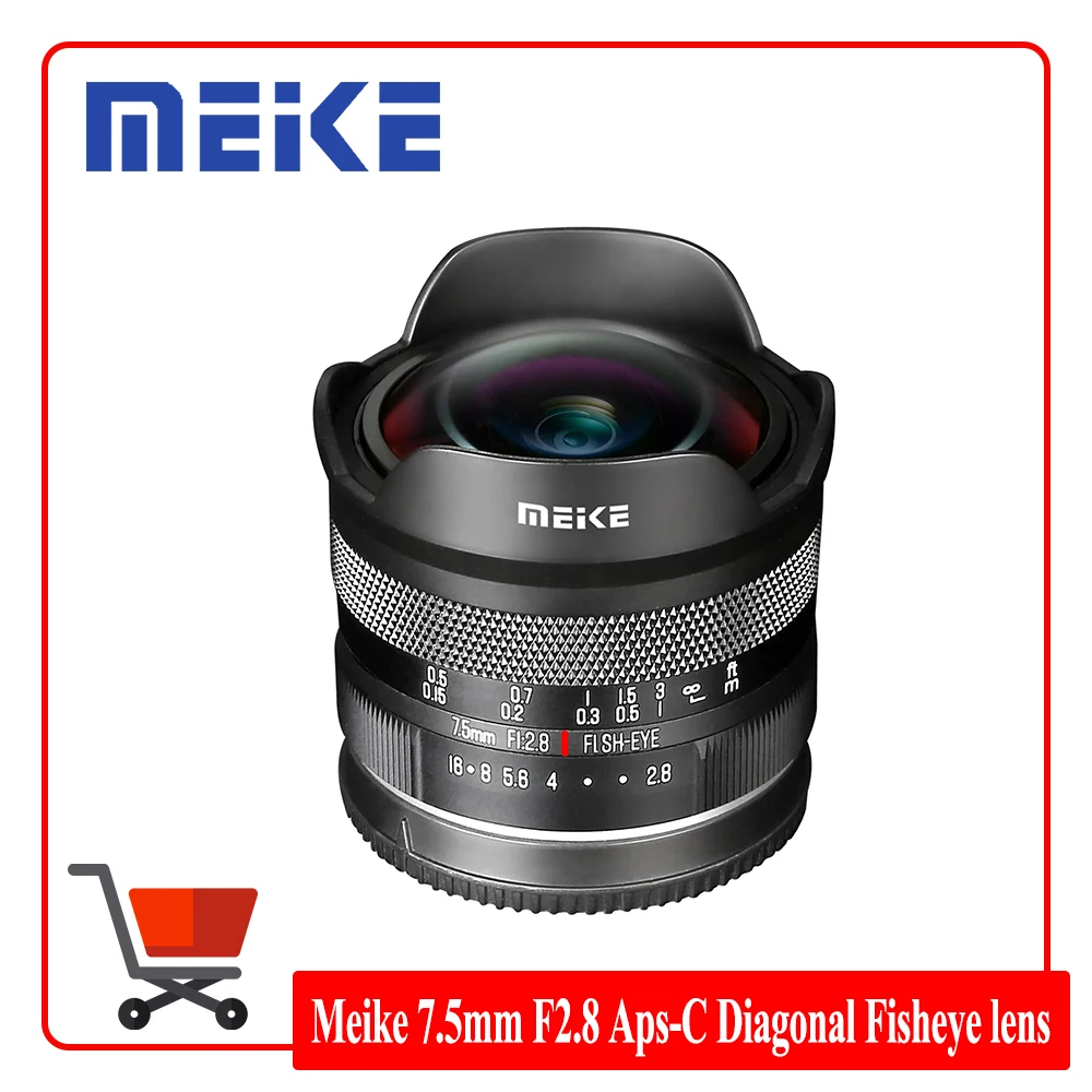 

Meike 7,5 мм F2.8 Aps-C ультра широкий угол ручной фокус диагональный объектив рыбий глаз для Fuji X/ Sony E/ Nikon Z/ Canon EFM Mount/ M43
