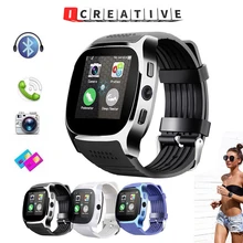

ICREATIVE T8 Smart Watch Man Touch Screen with Camera Support SIM Card Call Sport Positioning Tracker Smartwatch for Kids Elder