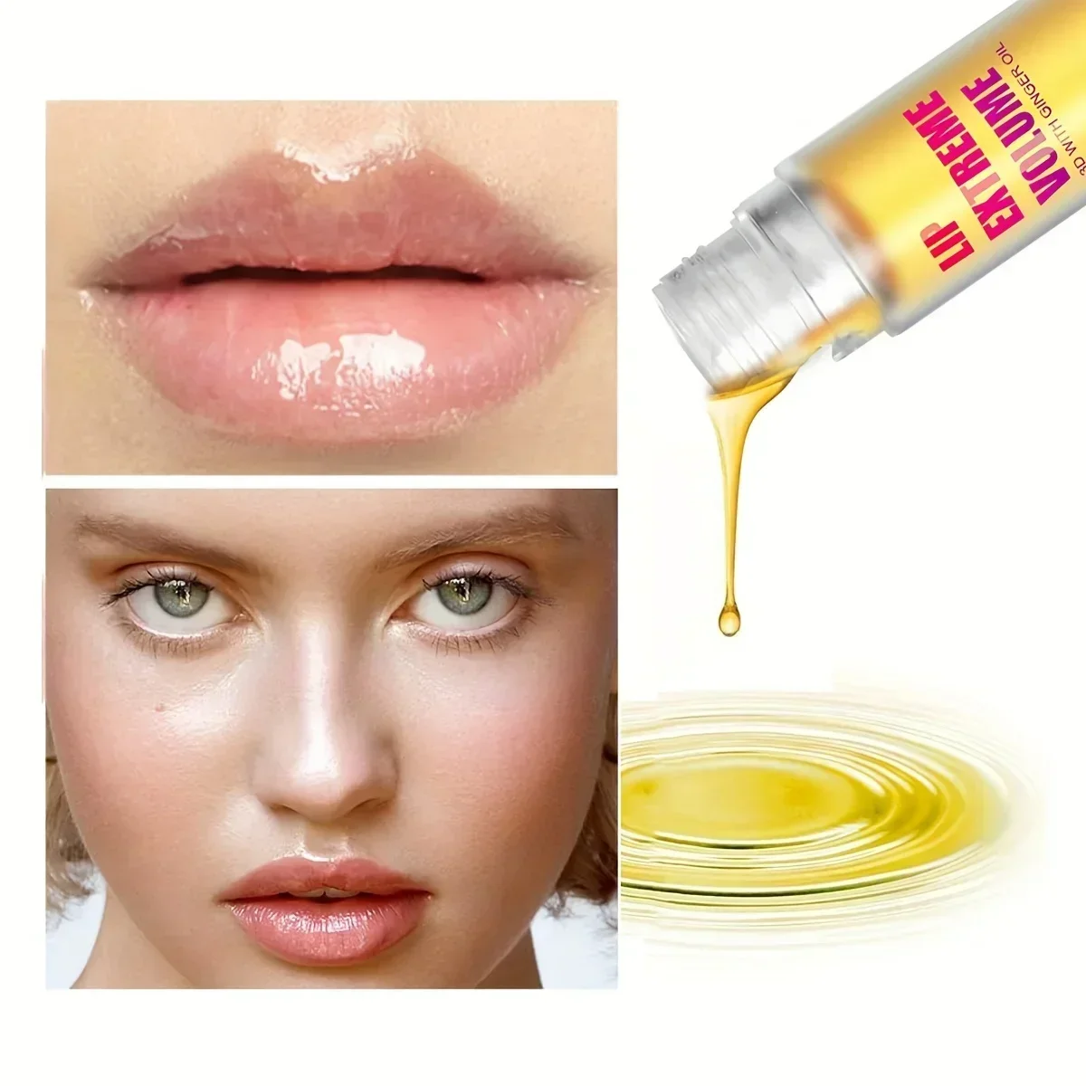 Lip Plumper Fuller Healthy Enhancer Ginger And Mint Plant Lip Gloss Oil Moisturizing Beauty Lips Sexy Lips 3