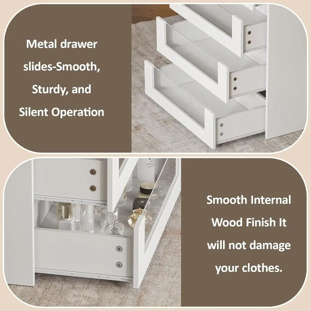 White Wardrobe Island with Drawers 5