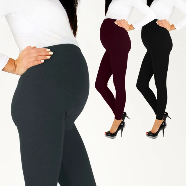 Leggings de maternité taille haute, vêtements de grossesse printemps-été,  pantalons de maternité sans couture, soutien du ventre, pour femme enceinte  - AliExpress