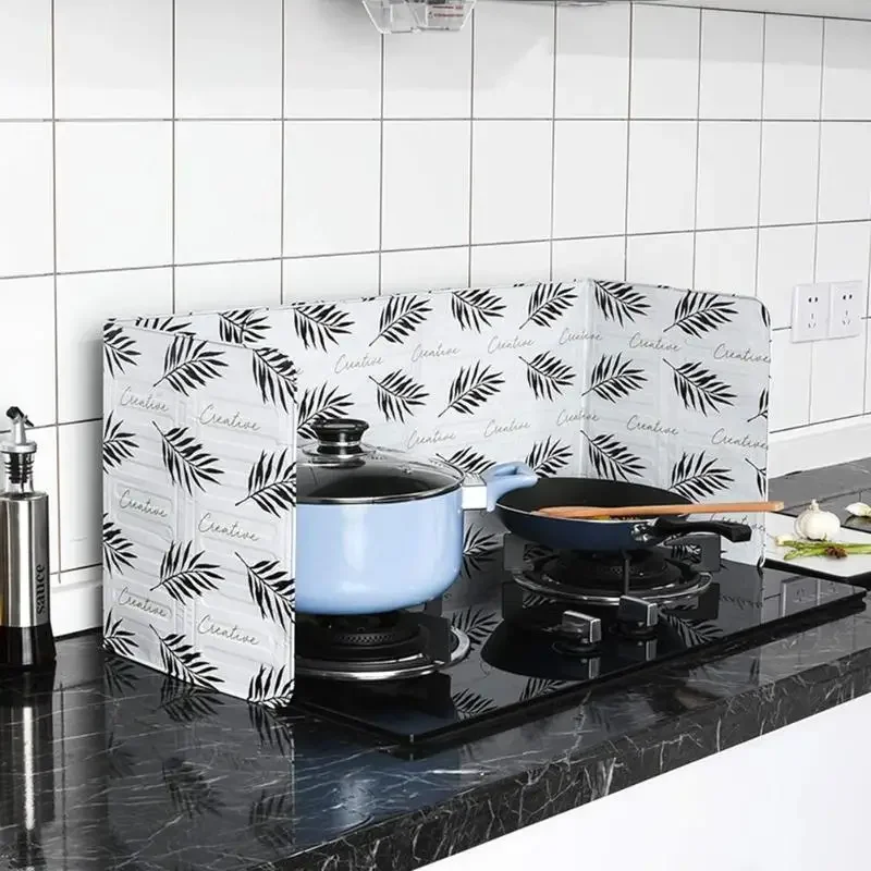 Kitchen Gas Stove Baffle Non Stick Aluminum Foil Splash Guard Adjustable Design Easy To Clean Protects Walls and Counters for kitchen splatter screen,kitchen splash guard