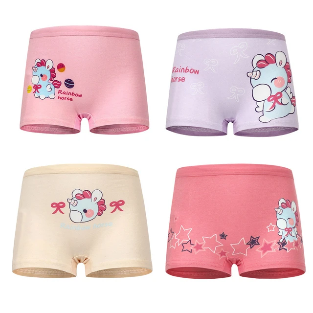 3PC Girls Briefs Cotton Underwear Cute Printing Panties Kids Breathable  Soft Underpants Girls Boxer 2-10Years