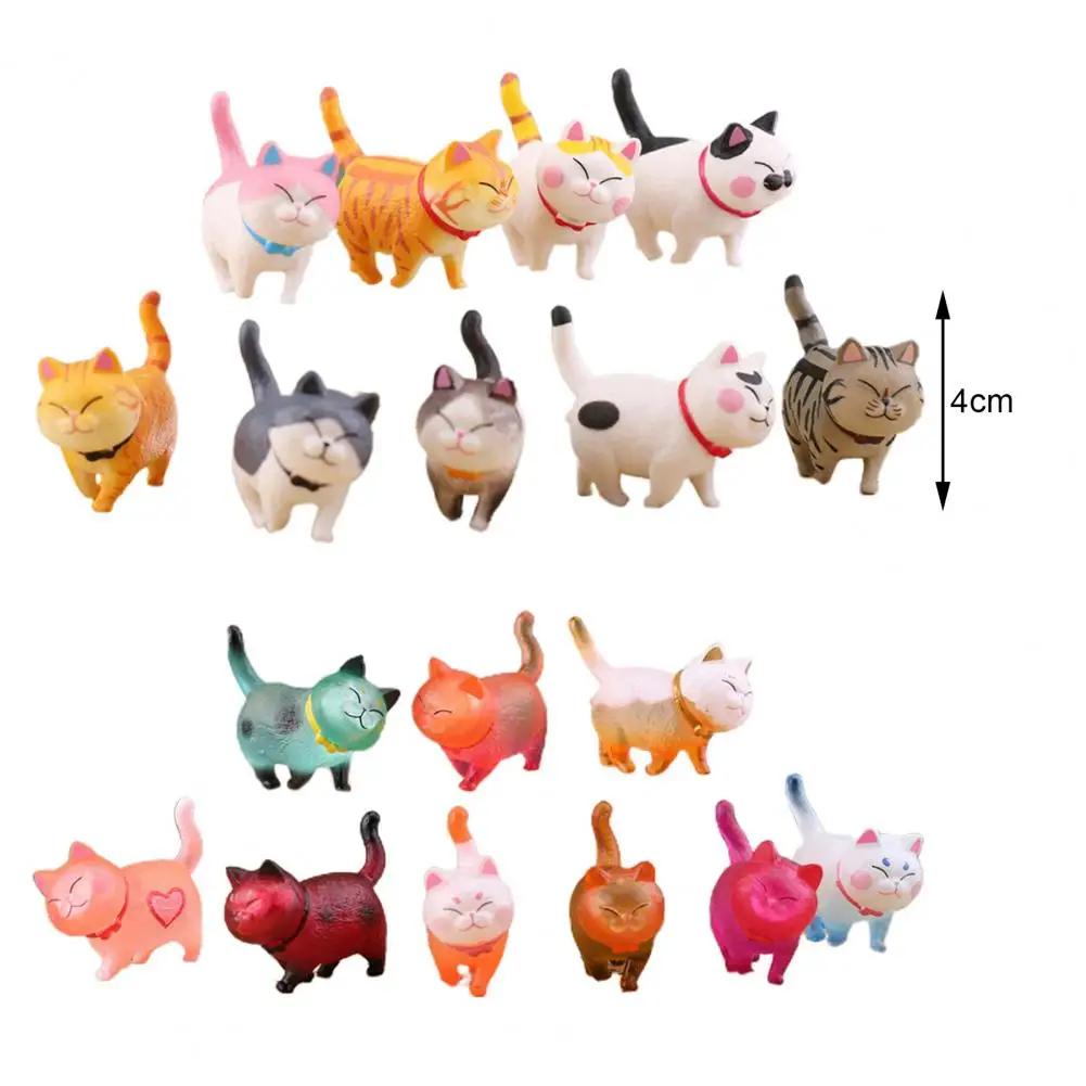 

9Pcs/Set Animal Figurine PVC Chis Cat Figurine Non-fading Multifunctional Cartoon Chis Cat Figurine Model for Show