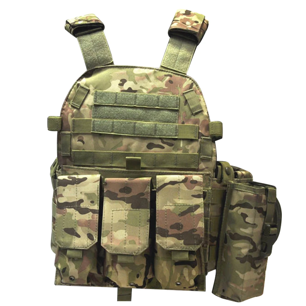 Camouflage Plate Carrier Vest Multi-Functional Paintball Airsoft Vest Adjustable Men Women Combat Equipment for Outdoor Cycling