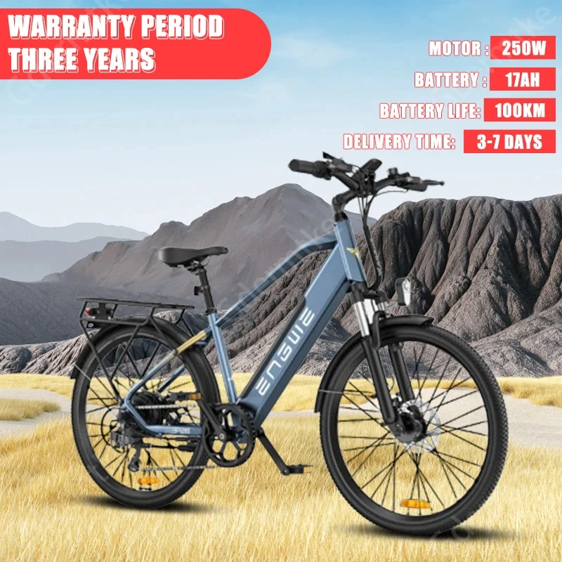E Bike 26 Pollici Pneumatico City Mobility Bicicletta Elettrica 250W Motore 36V 17Ah Trekking Batteria Al Litio 25 Km/H Mountain Bike Elettrica