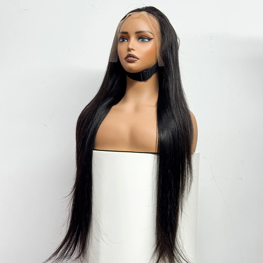 250% Density Long Length 32inches Straight Human Hair Wigs 13x4 Transparent Lace Frontal Human Hair Wigs Soft Hair For Women