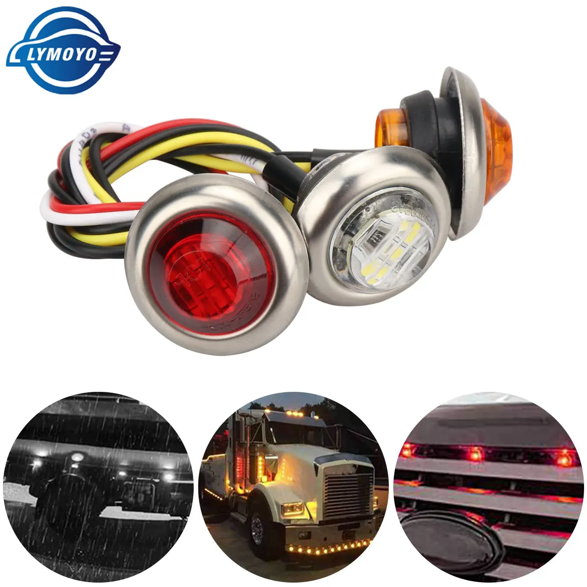 

DRL 24V Side Marker Indicator Lights Front Rear LED Indicator Turn Signal Lamp for Car Truck Trailer Lorry Bus Pickup Taillight