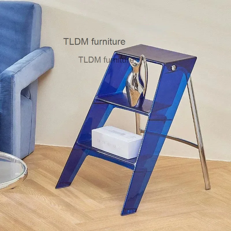 

Современная домашняя складная лестница, прозрачные акриловые ступенчатые лестницы, японская портативная телескопическая лестница, креативная лестница, ступенчатый стул