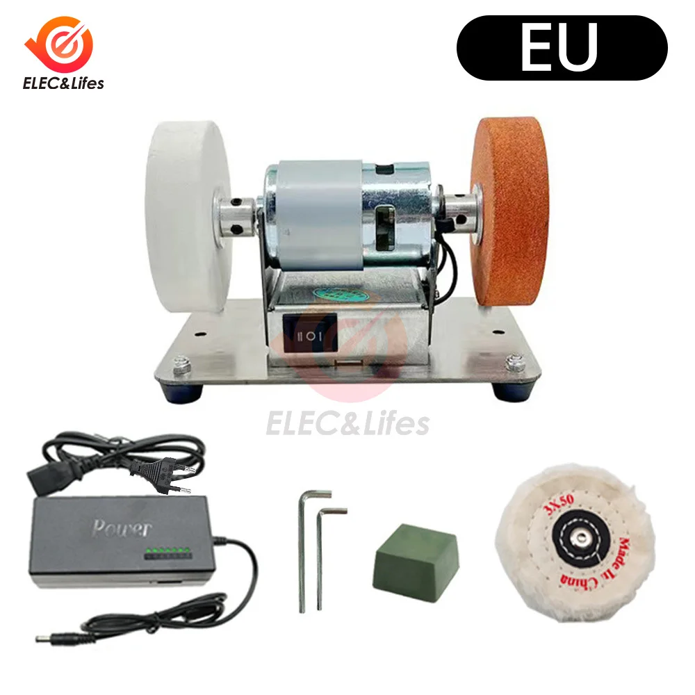 100W Small Double Polishing Electric Grinding Wheel Grindig Stone Grinder Machine Artifact Table Grinder Motor 110V/220V