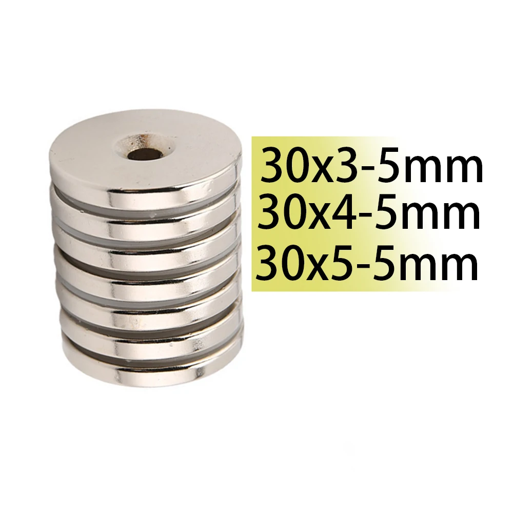 30x3-5 30x4-5 30x5-5 N35 Countersink NdFeB Hole 5mm 6mm Neodymium Magnet Super Powerful Round Disc Magnetic Ring Motor