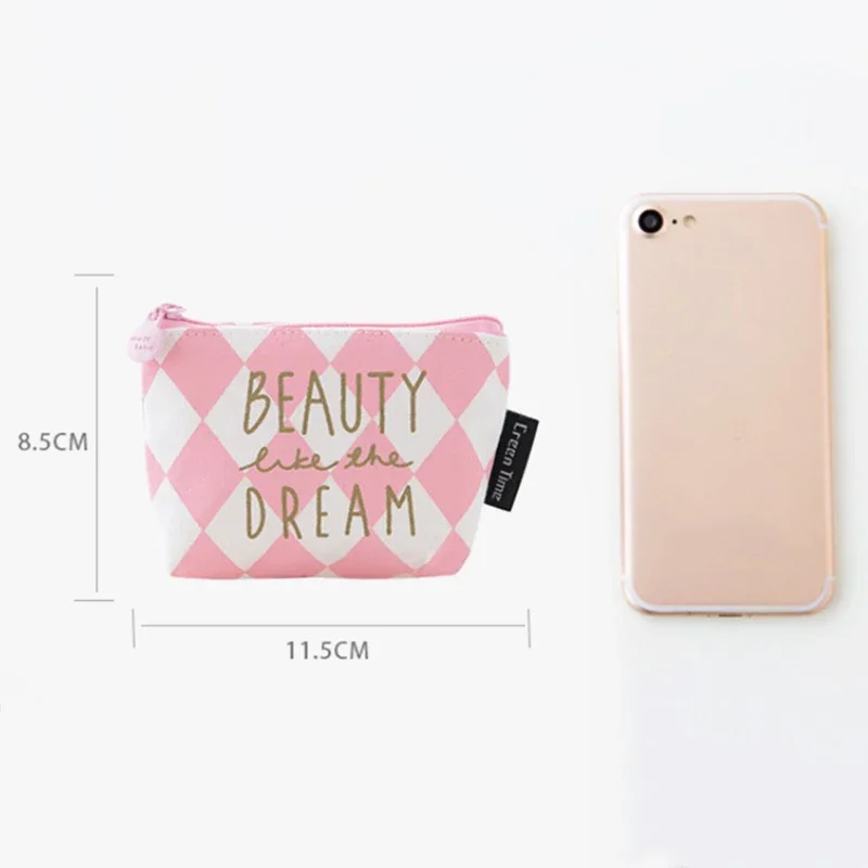 1PCS Mini Women's Purse Coin Holder Wallet Money Bags Canvas Coin Key Card Wallet Zipper Change Case