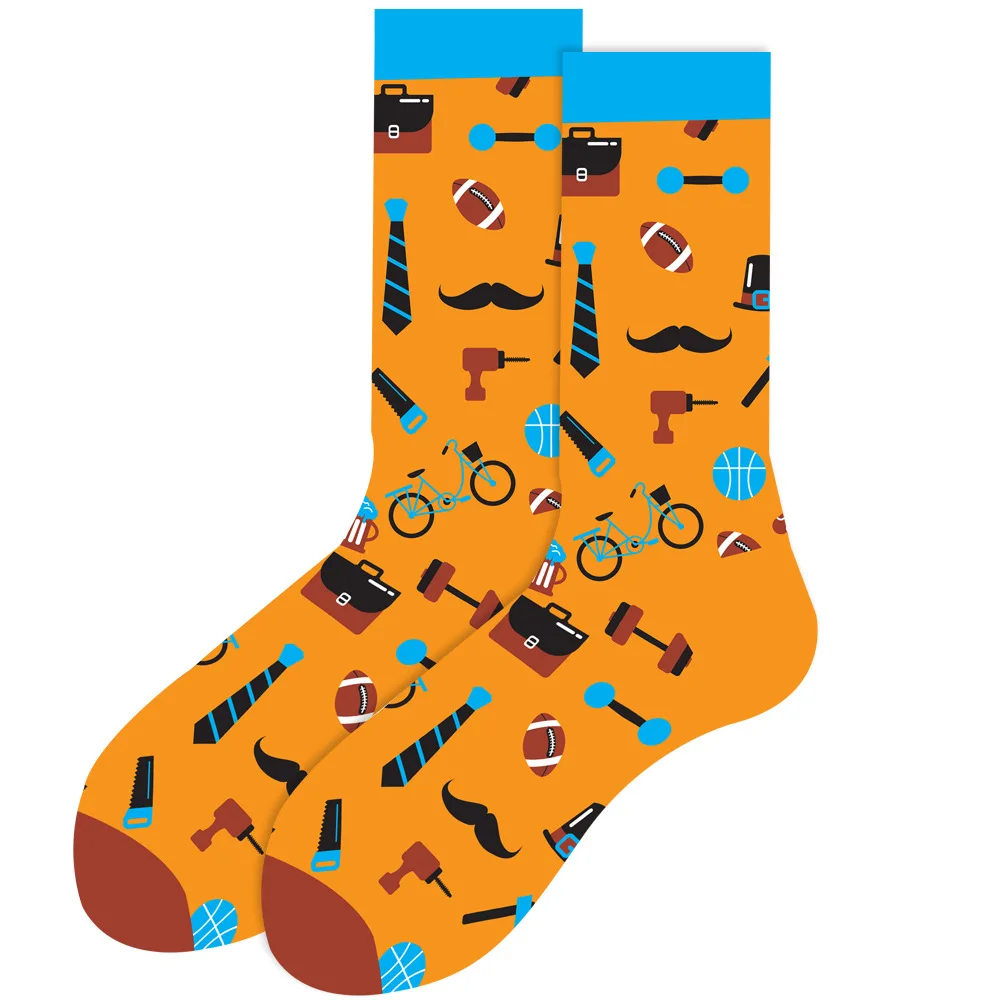 2023 Autumn winter new animal middle tube socks geometric men\'s socks funny skull socks smiling face female socks