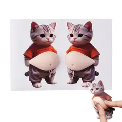 3D Teddy Dog Belly Stickers - Cute Silicone Stress Relief Decor for Home and Phone (Set of 3) (Cat)