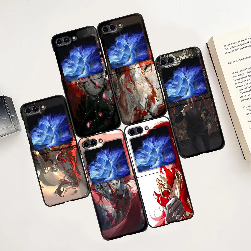 Custodia Honkai Star Rail Argenti Per Samsung Galaxy Z Flip5 Cover Pieghevole Nera Z Flip 5 Custodie Per Cellulari Rigide Zflip5 Coque