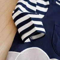 Baby Boys Girls Unisex Newborn Onesies Romper 0-18 Months Toddler Clothing Infant Long Sleeve Striped elephant cotton Jumpsuit 4