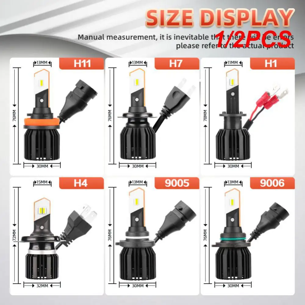 

1/2 шт., Автомобильные светодиодные лампы H7, Ip68