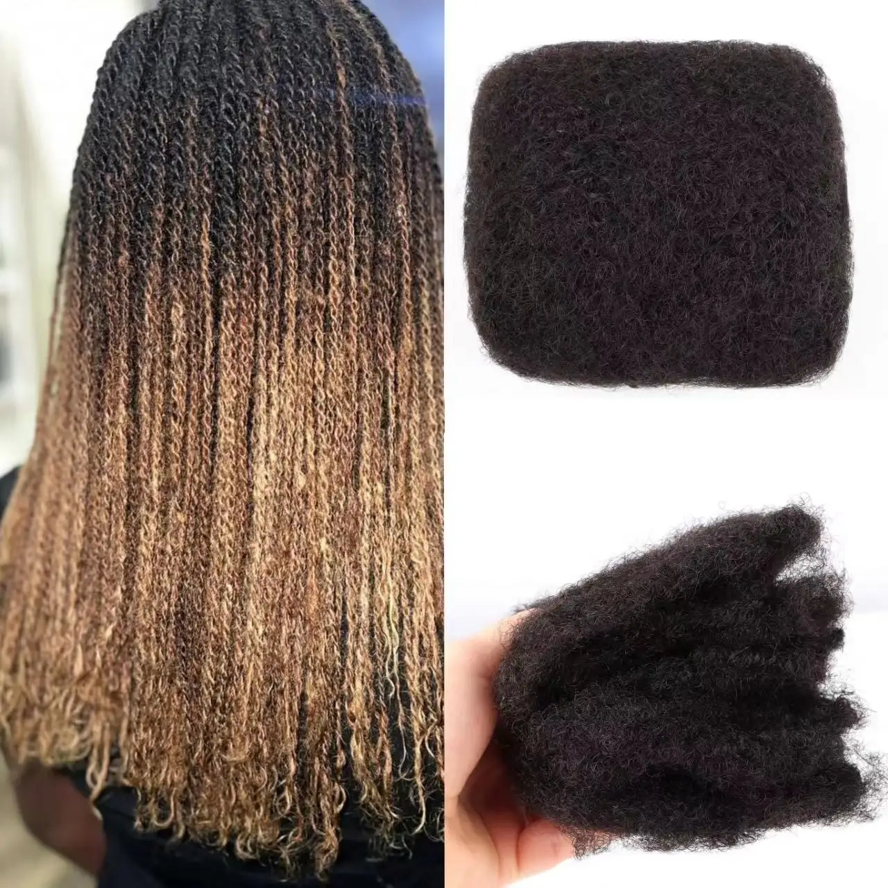 AHVAST Afro Kinky Curly Remy Bulk Hair No Attachment Peruvian Human Hair Bulk for Braiding and Twist Natural Color Braids human hair weave