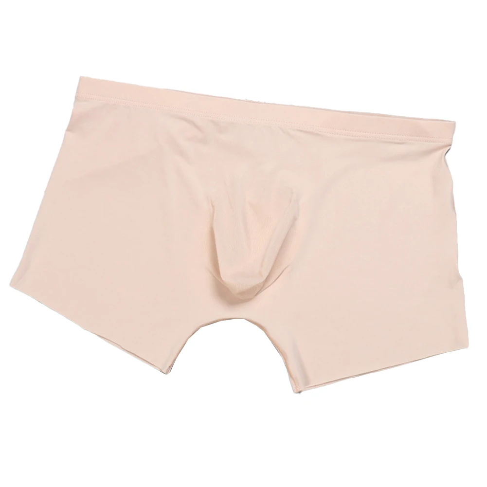 

Men Boxers Briefs Seamless Underwear Solid Boxer Shorts Breathable Elastic Panties Lingerie U Convex Bulge Pouch Ice Silk Boxers
