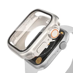 Ultra Enhanced Waterproof 360° Protective Case for Smartwatch with Tempered Glass (Starlight)