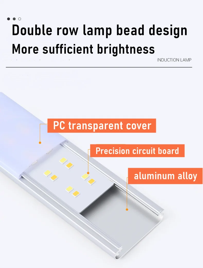 led USB Recarregável Preto Alumínio Cozinha Armários Luzes Iluminação Ultra-fino