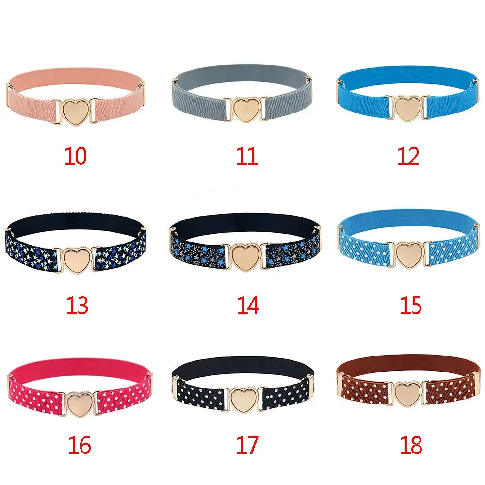Fashion  Heart Belt Adjustable Elastic Belts Dresses Waist Belt Girls