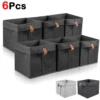 6Pcs Felt Fabric Storage Basket Large Capacity 12L Foldable Desktop Organizers Box for Home Closet Clothes Shoes Multipurpose 1