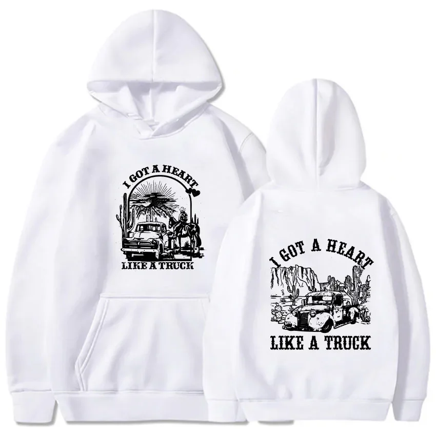 

I Got A Heart Like A Truck Clothing Female Reversible Printed Letter Sweatshirts Hoodies Harajuku Casual Hoody Male Streetwear