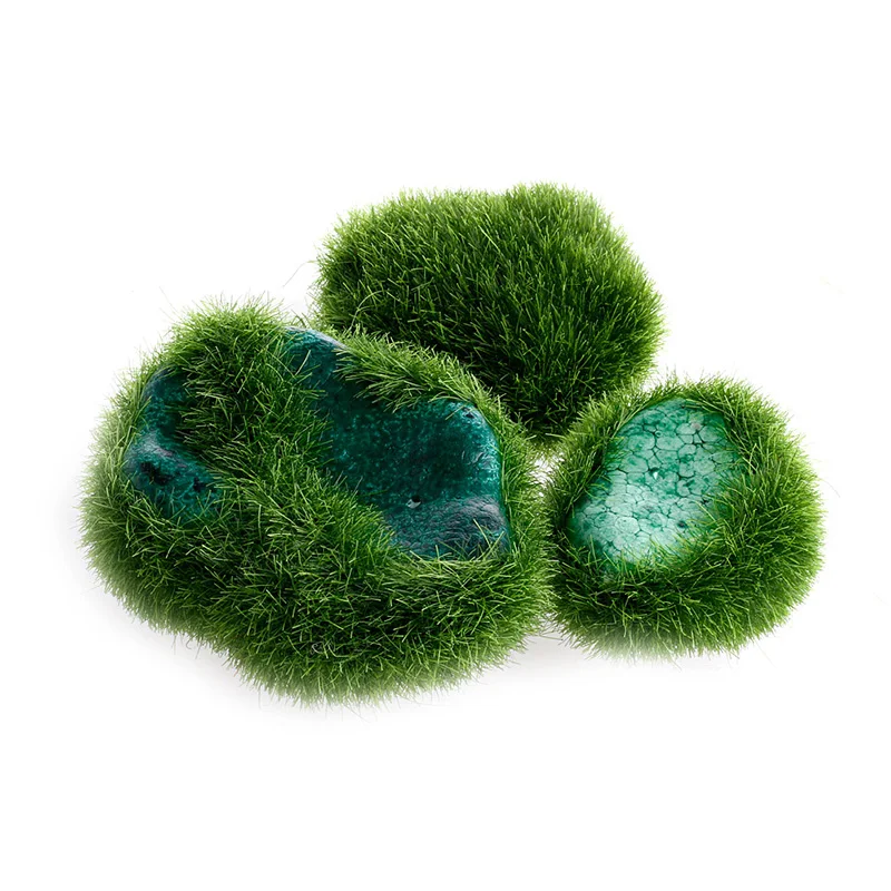 E15D 5Pcs Green Artificial Moss Ball Decorative Stone for Ideal for Vases Planter Dec