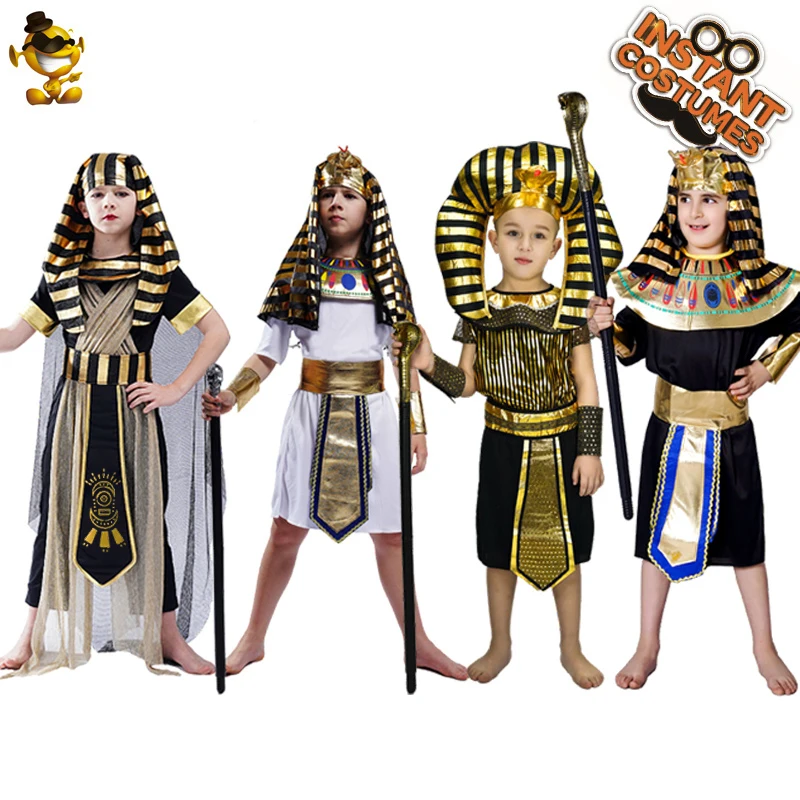 

Kids Egyptian Pharaoh Costumes Boys Halloween Egypt Priest Clothes Cosplay Egyptian Pharaoh Outfits For Children
