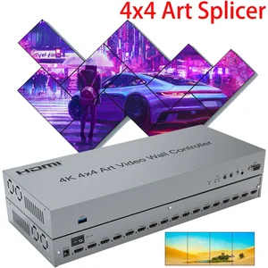 Настенный видеоконтроллер HD 4K 4x4 HDMI Art, устройство для сращивания ТВ 3x3 2x2 2x3 2x4 3x4 1x4 5x1, многовертикальный экран для телевизионной стены процессор