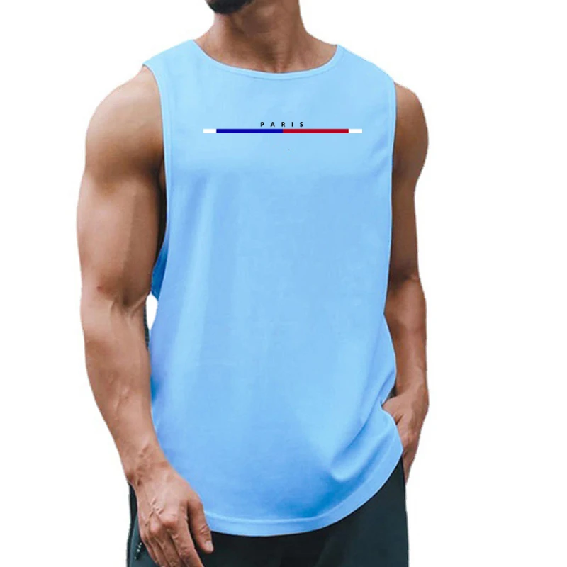 Description Picture 4 of itemSummer New Brand Men's Quick-drying Mesh Gym Sports Fashion Breathable Workout Printed Vest 6 Colors
