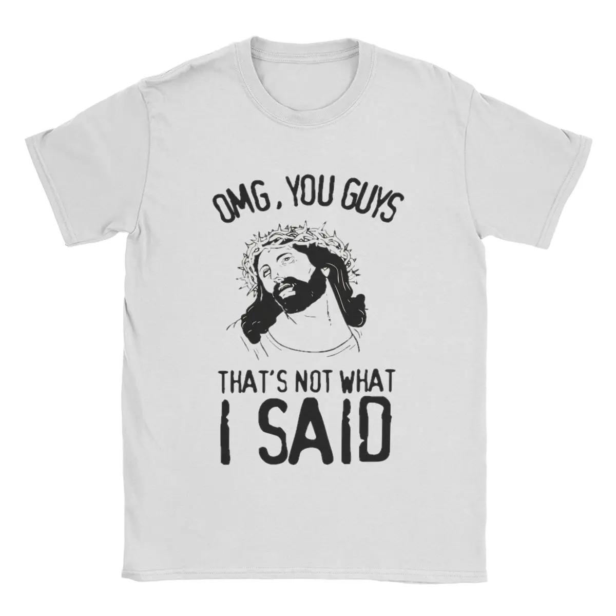 

Мужская футболка с изображением Иисуса и OMG, забавная одежда из 100% хлопка, Юмористические футболки с коротким рукавом и круглым вырезом, футболки 5XL 6XL