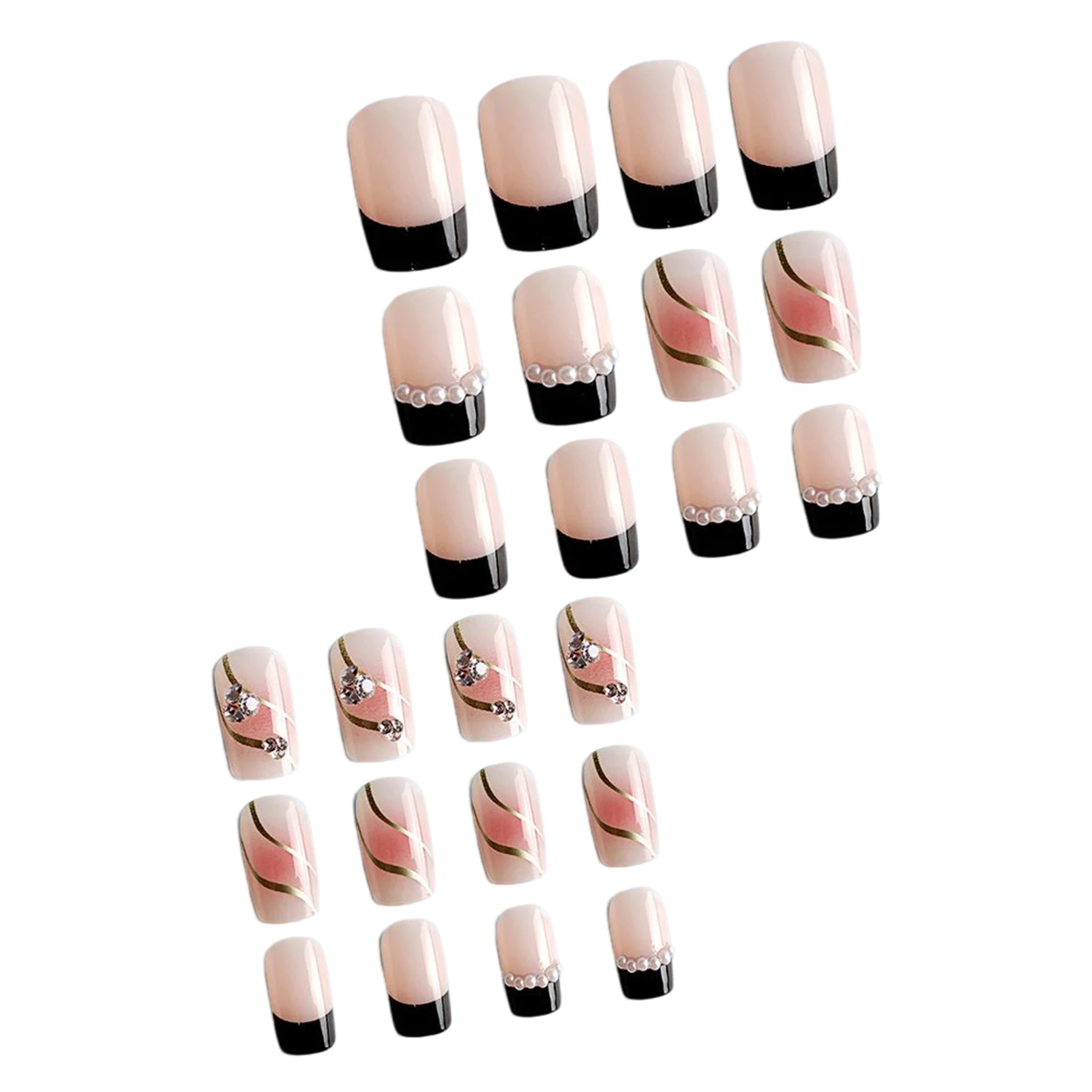 

Искусственные ногти во французском стиле Простые отшелушивающие накладные ногти для девочек для помолвки ручной Макияж