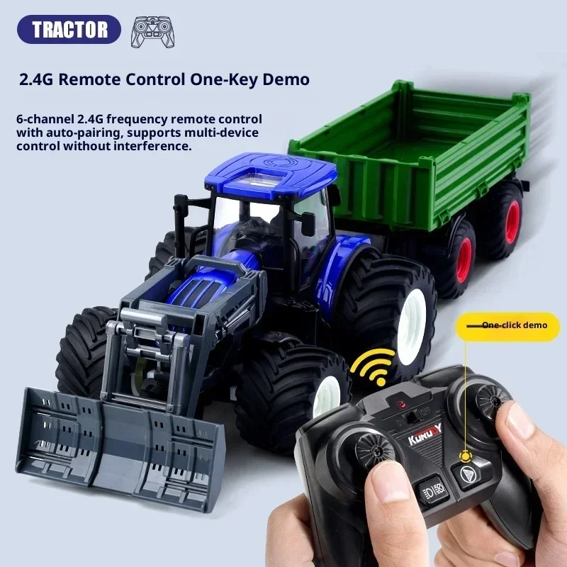 Farmer Remote Control Tractor Simulation Toy - Engineering Construction Tillage Machine