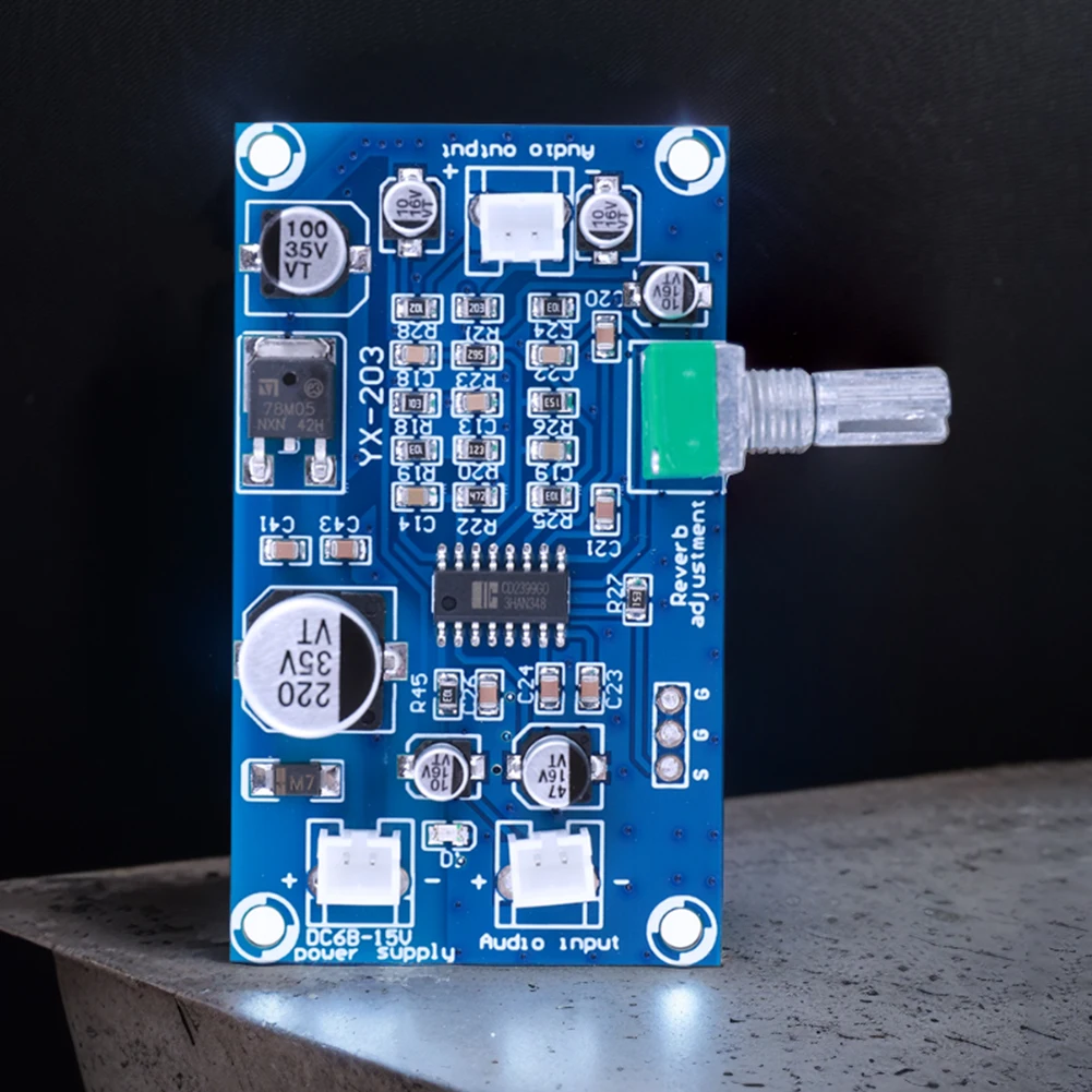 PT2399 Microphone Reverberation Board DC Single Power Supply M65831 Microphone Amplifier Module Preamplifier Reverberator