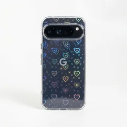 Laser Colorful Transparent Love Design Phone Case - Small Protective Cover - Google Pixel 11 Pro XL (LOVE)