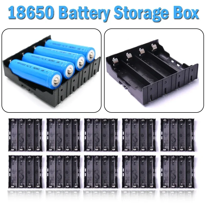 1-4개 18650 배터리 보관함 DIY 3.7V 배터리 홀더 용기 클립 핀 포함 1x 2x 3x 4x 슬롯 케이스 (18650 배터리용)