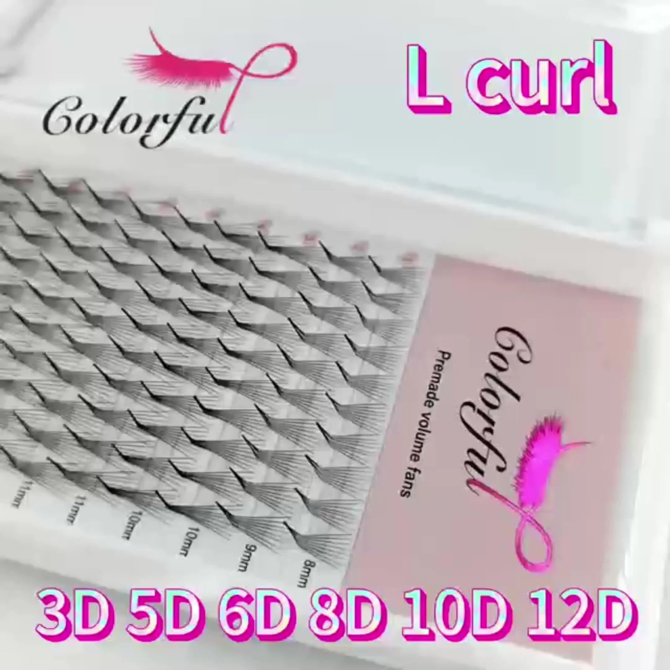Красочные готовые вееры для объема L M Curl Pointy Base Русские объемные ресницы