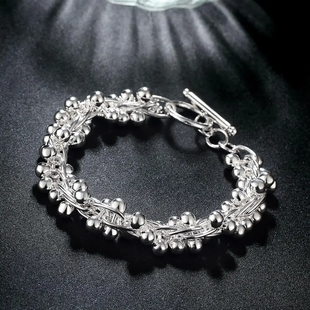 925 Sterling Zilveren Armbanden Massief Kralen Zware Ketting Voor Vrouwen Bruiloft Hoge Kwaliteit Mode Sieraden Feest Geschenken Dame 20Cm