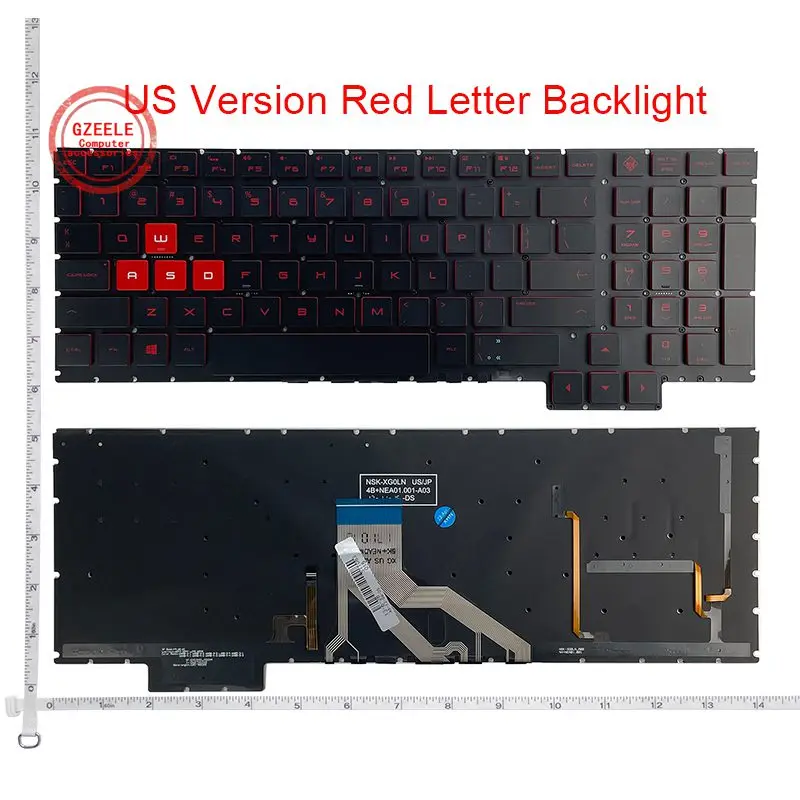 Teclado do Portátil dos Eua ru sp para hp Omen 15-ce 15-ce000 15-ce026tx 15-ce005tx 15-ce006tx 15-ce001tx 15-ce002tx Retroiluminado 15.6 Novo - Imagem 4